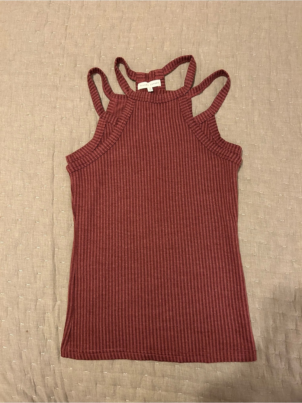NWOT Gilded Intent Ribbed Double-Strap Tank - Rust